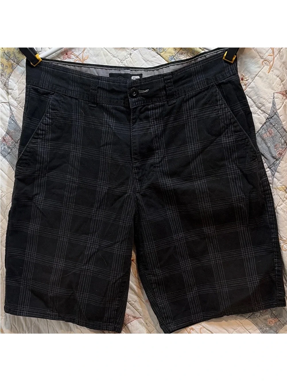 Vintage Op Ocean Pacific Plaid Shorts • Purple Pinstripe Skater Mens 32